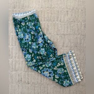 Maeve Teal and Sky Blue Floral Pants